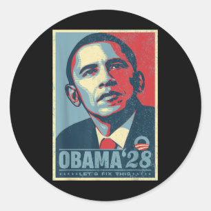 Obama 2028 Lets Fix This Classic Round Sticker