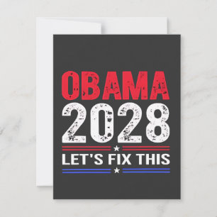 Obama 2028 Let's Fix This Democracy Election USA Card