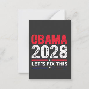 Obama 2028 Let's Fix This Democracy Election USA Card