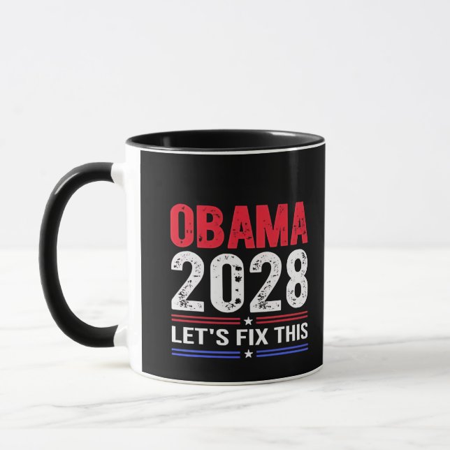 Obama 2028 Let's Fix This Democracy Election USA  Mug (Left)