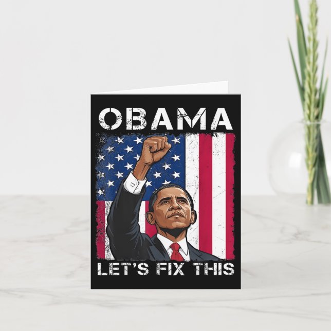 Obama 2028 Lets Fix This President  Card (Front)