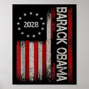 Obama 2028 Michelle Obama For President Us Flag El Poster