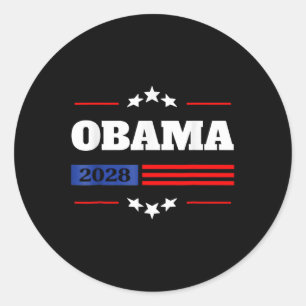 Obama 2028 President American Flag Pro Obama Vinta Classic Round Sticker