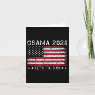 Obama 2028 Retro Vintage Flag Us Patriotic Politic Card