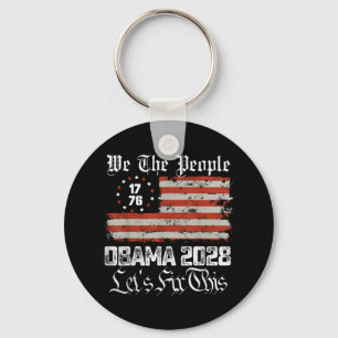 Obama 2028 Retro Vintage Patriotic 2028 Lets Fix T Key Ring