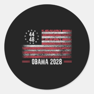 Obama 2028 Retro Vintage Us Flag Patriotic Classic Round Sticker