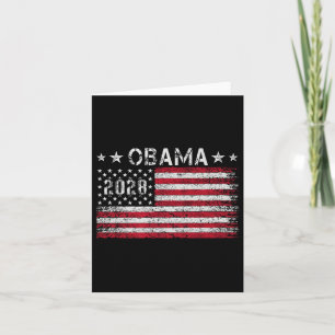 Obama 2028 Retro Vintage Us Flag Patriotic Politic Card
