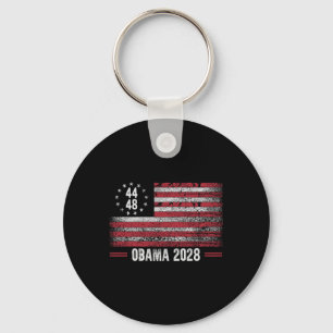 Obama 2028 Retro Vintage Us Flag Patriotic Premium Key Ring
