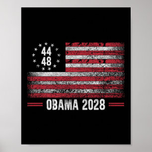 Obama 2028 Retro Vintage Us Flag Patriotic Premium Poster