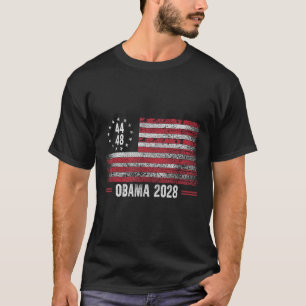 Obama 2028 Retro Vintage Us Flag Patriotic T-Shirt