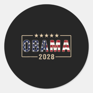 Obama 2028 Shirt Vote Obama For President 28 Flag Classic Round Sticker