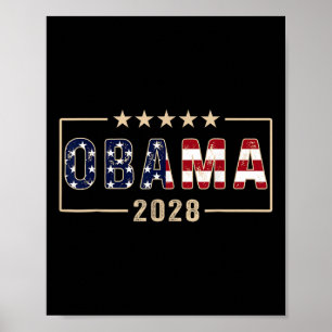 Obama 2028 Shirt Vote Obama For President 28 Flag Poster