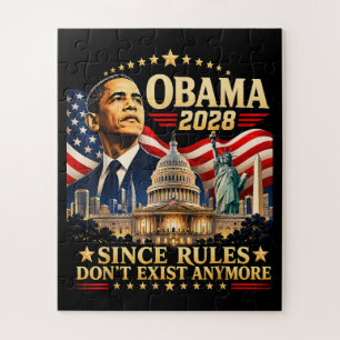 Obama 2028 Since Rules Don't Exist Anymore Jigsaw Puzzle