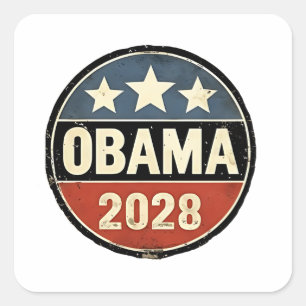 Obama 2028 US Election Politics Square Sticker