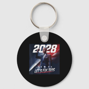 Obama 2028 Vintage Obama Patriotic Political Rally Key Ring