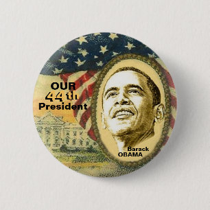 Obama 44 6 cm round badge