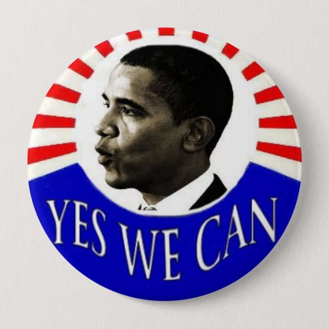 Obama 4-inch Yes We Can Button (Front)