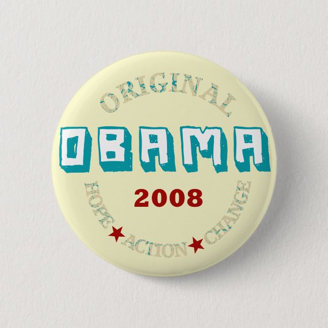 OBAMA 6 CM ROUND BADGE (Front)