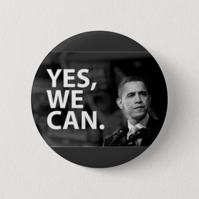 OBAMA 8 6 CM ROUND BADGE (Front)