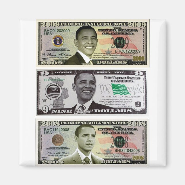 obama 9 Dollar Bill Magnet (Front)