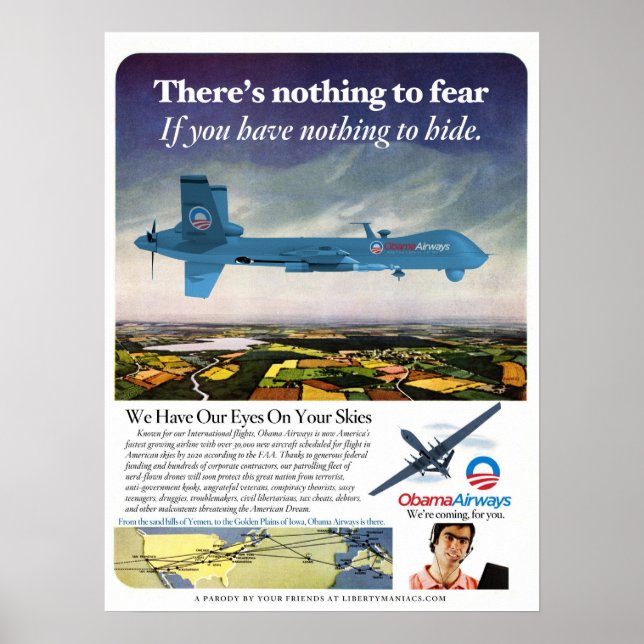 Obama Airways Drone Parody Poster (Front)