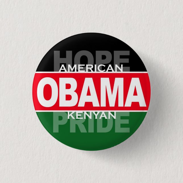 Obama -- American Hope, Kenyan Pride 3 Cm Round Badge (Front)