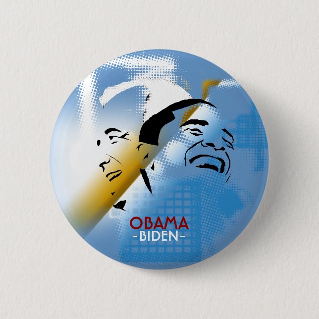 Obama and Biden 6 Cm Round Badge (Front)