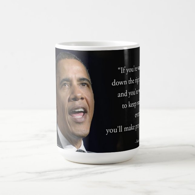 Obama And Motivational Quote Beautiful  Coffee Mug (Center)