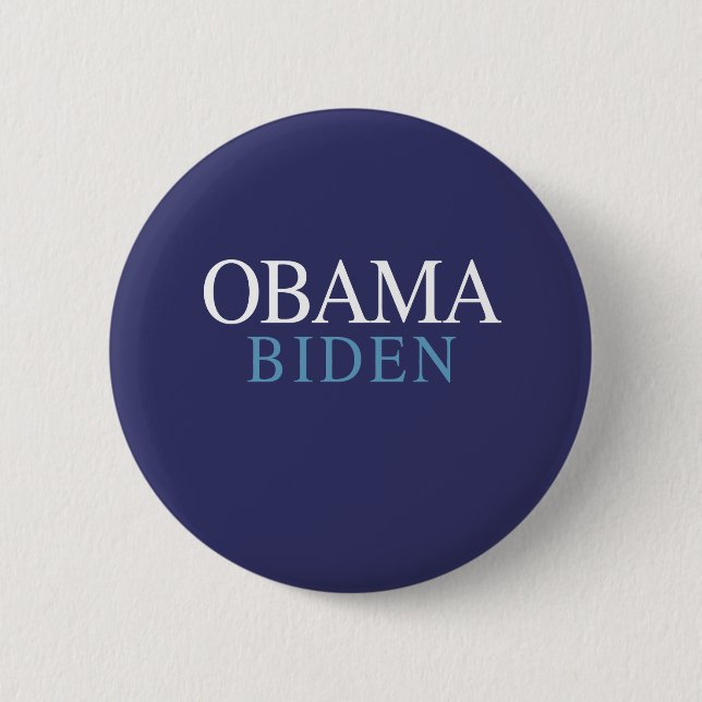 OBAMA / BIDEN 08 6 CM ROUND BADGE (Front)