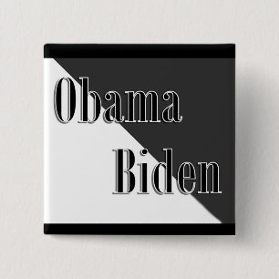 Obama Biden 15 Cm Square Badge