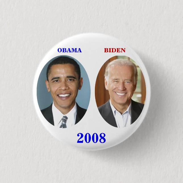 OBAMA BIDEN 2008 3 CM ROUND BADGE (Front)