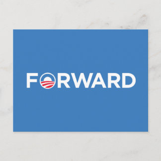 Obama Biden 2012 Forward (White on Light Blue) Postcard