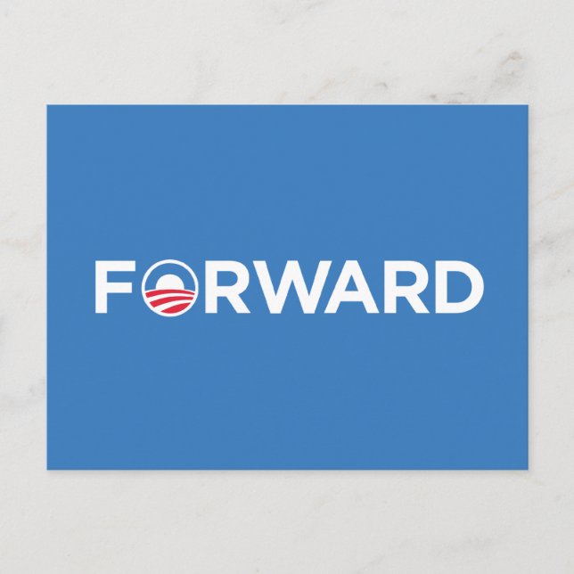Obama Biden 2012 Forward (White on Light Blue) Postcard (Front)