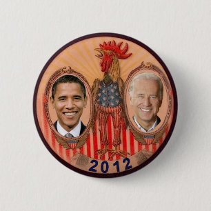 Obama Biden 2012 Rooster 6 Cm Round Badge