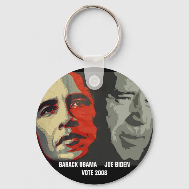 obama biden art copy , BARACK OBAMA     JOE BID... Key Ring (Front)