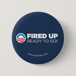 Obama Biden Fired Up Read To Go (Dark Blue) 6 Cm Round Badge