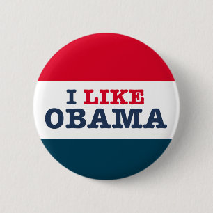 Obama Biden I Like Obama (Button) 6 Cm Round Badge