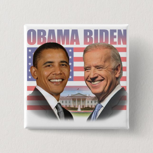 Obama Biden Inauguration 15 Cm Square Badge (Front)