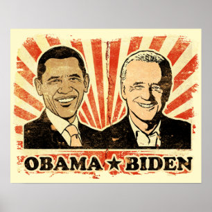 Obama Biden Portraits Print