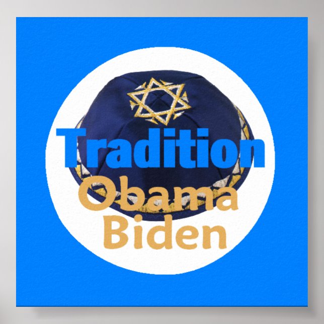 Obama Biden YARMULKE Poster (Front)