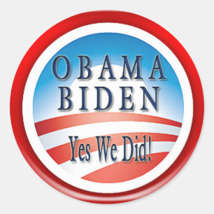 OBAMA BIDEN "YES WE DID" STICKERS