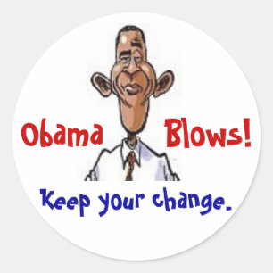 Obama Blows! Classic Round Sticker