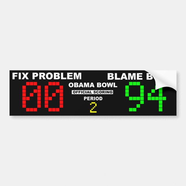 Obama Bowl - Official Scoring Bumper Sticker (Front)