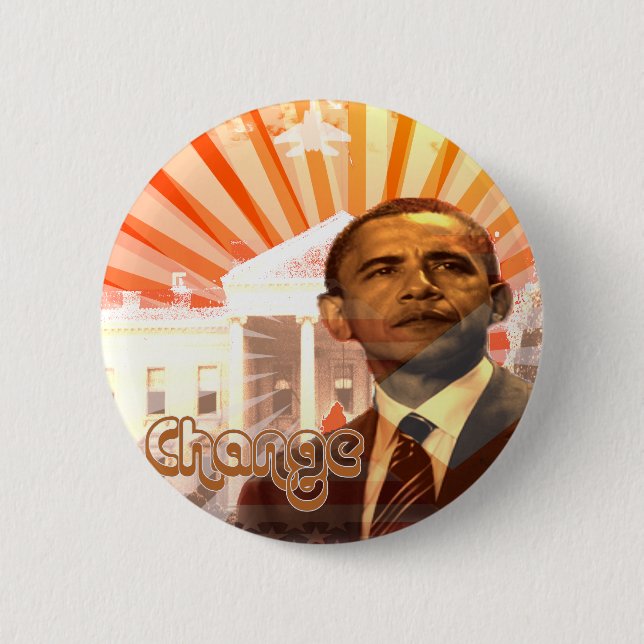 Obama Change 6 Cm Round Badge (Front)