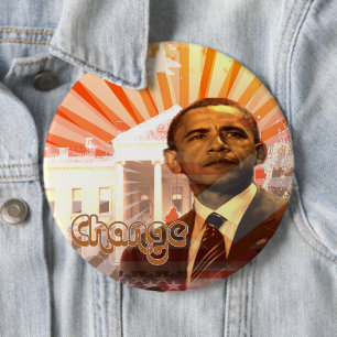 Obama Change 6 Cm Round Badge