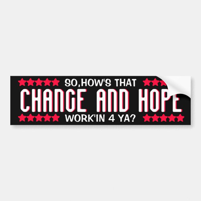 OBAMA - CHANGE AND HOPE BUMPER STICKER (Front)