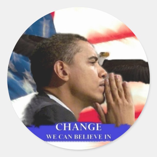 Obama Change Classic Round Sticker (Front)