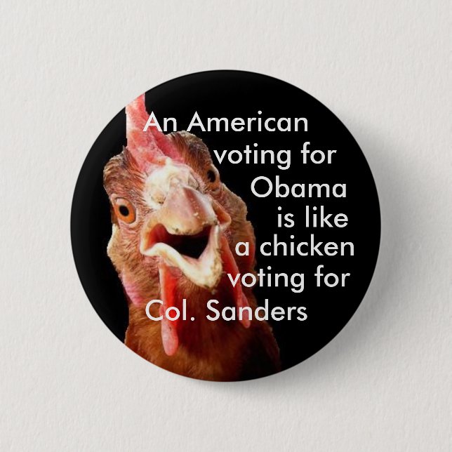 Obama Chicken Colonel Sanders 6 Cm Round Badge (Front)