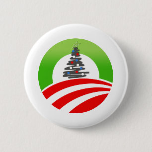 Obama Christmas 6 Cm Round Badge
