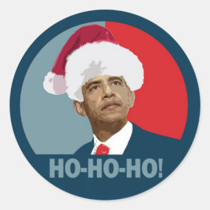 Obama Christmas Ho Ho Ho Classic Round Sticker